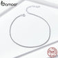 BAMOER Hot Sale Simple Essential Bead Link Anklets 925 Sterling Silver Bracelet