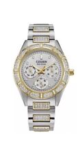 Citizen Eco Drive Crystal Two Tone Stainless Steel Ladies Watch