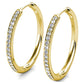 Cate & Chloe Bianca 18k Yellow Gold Drop Dangle Hoop Earrings with Swarovski Crystals Gift for Women