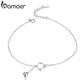 BAMOER Hot Sale Simple Essential Bead Link Anklets 925 Sterling Silver Bracelet