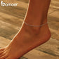 BAMOER Hot Sale Simple Essential Bead Link Anklets 925 Sterling Silver Bracelet